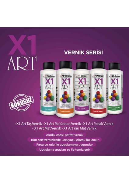 X1 Art Taş Vernik Hobi Boyası 120 ml