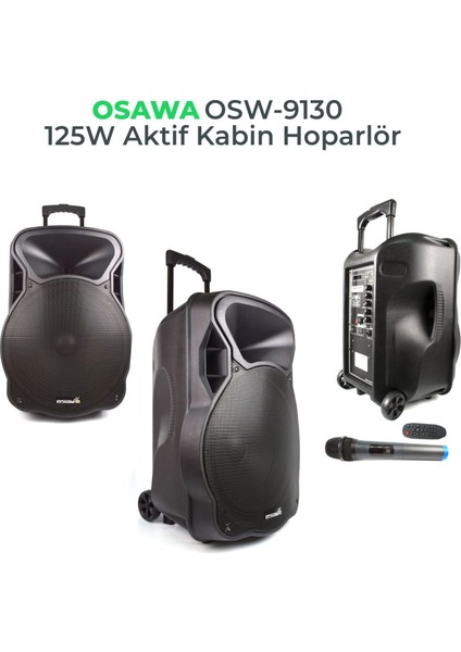 OSW-9130 12 125 Watt Tek Mikrofonlu Aktif Kabin Hoparlör