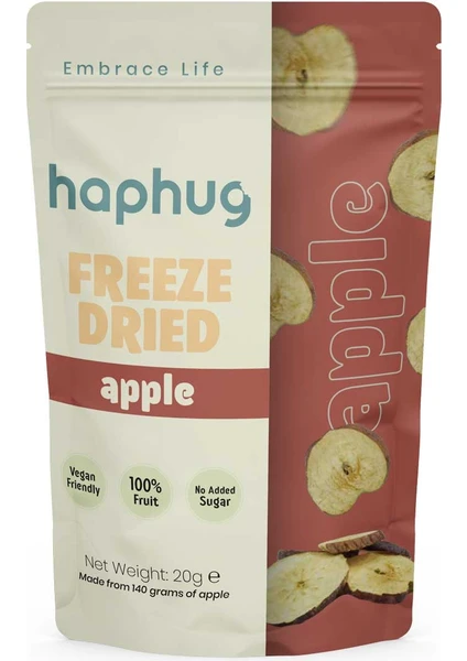 HapHug Freeze Dried (Dondurularak Kurutulmuş) Elma - Freeze Dry Meyve Kurusu 20gr