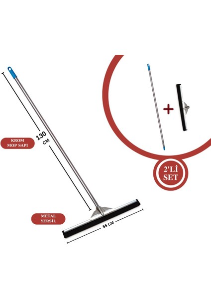 FT508 Krom Mop Sapı ve FT513 Metal Takviyeli Yersil