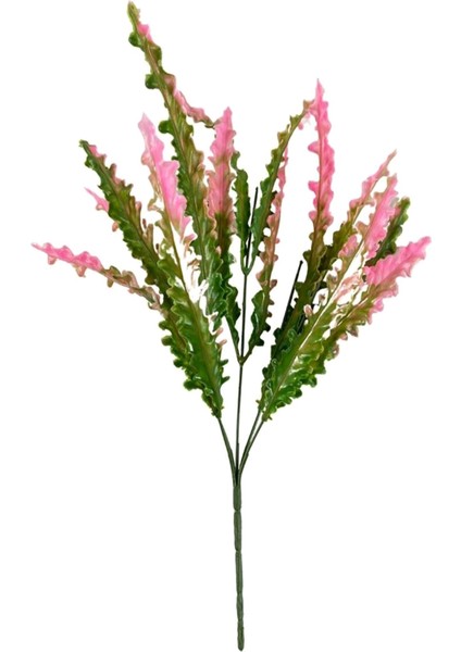 Yapay Çiçek Kıvırcık Saz Pembe 5 Dallı 40*20CM Aradal Garnitür Çiçek
