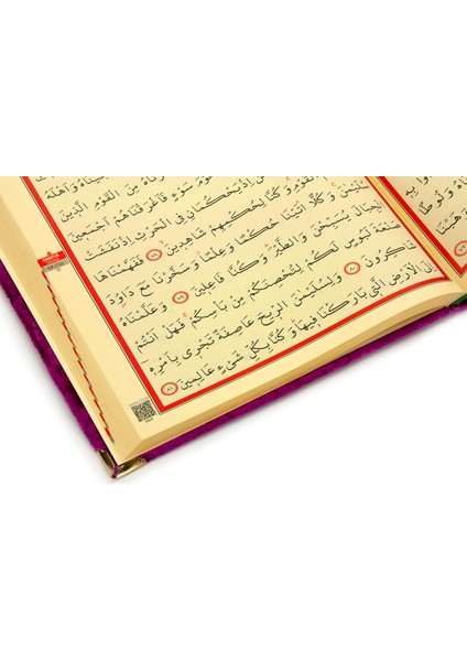 Kadife Kaplı Desenli Arapça Cami Boy Kuranı Kerim Fuşya fırsatları