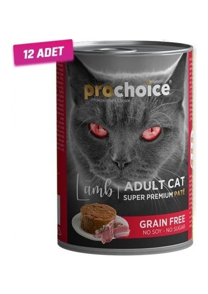 12 Adet - Pro Choice Adult Kuzulu Yetişkin Kedi Konservesi 400 gr