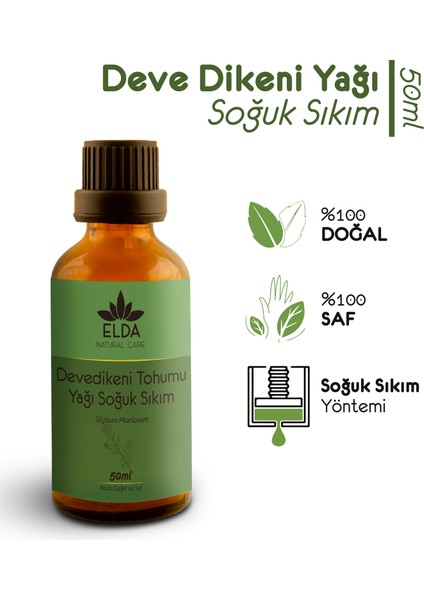 Elda Natural Care Devedikeni Tohumu Yağı Soğuk Sıkım 50ML