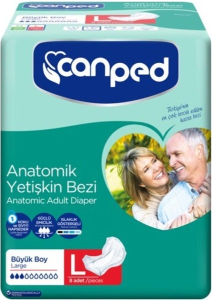 Bağlamalı Hasta Bezi Anatomik Large 8li