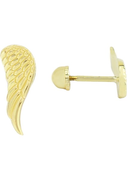 Melek Kanadı Tragus Piercing Altın Küpe KPA.185