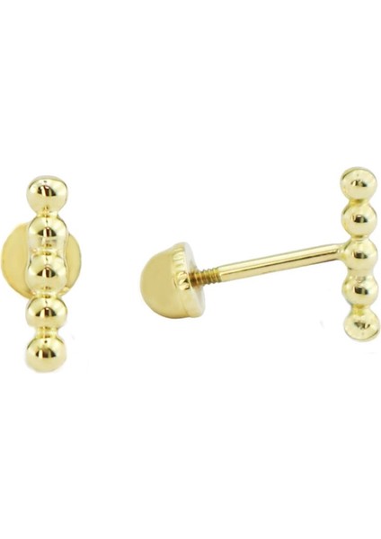 Sıra Toplu Tragus Piercing Altın Küpe KPA.192