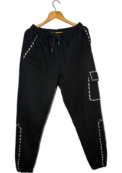 Collection Unisex Siyah Oversize Baskılı Eşorfman Altı Jogger