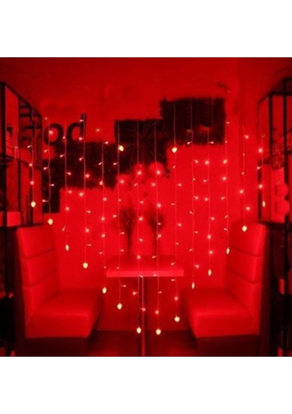 Kalp Şeklinde Perde LED Işık 2 Metre 124 Ledli 8 Animasyonlu Saçaklı LED Işık Birbirine Eklenebilir fiyatları