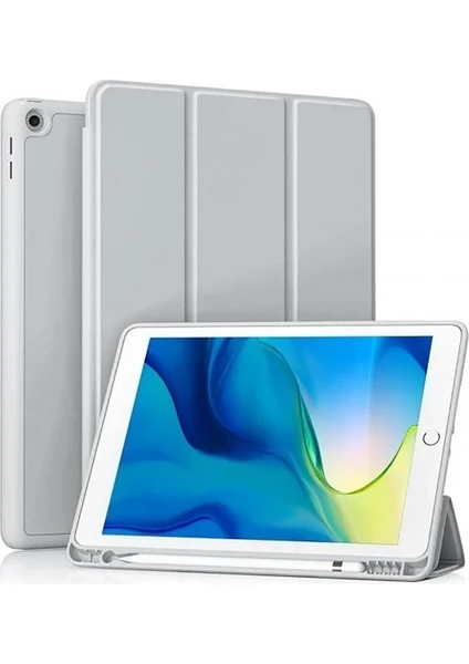 iPad 10.2 9./8./7.nesil Uyumlu Kalem Bölmeli Uyku Modlu Tablet Kılıfı