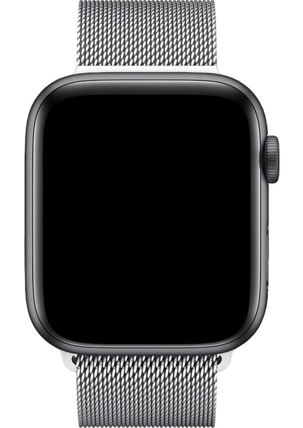 Apple Watch Ultra 49 mm Uyumlu Çelik Örgü Hasır Milano Loop Mıknatıslı Kordon - Gümüş