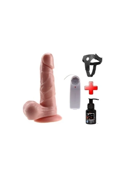 Odinsshop 19 cm Belden Bağlamalı Kumandalı Gerçekçi Titreşimli Dildo Vibratör Penis