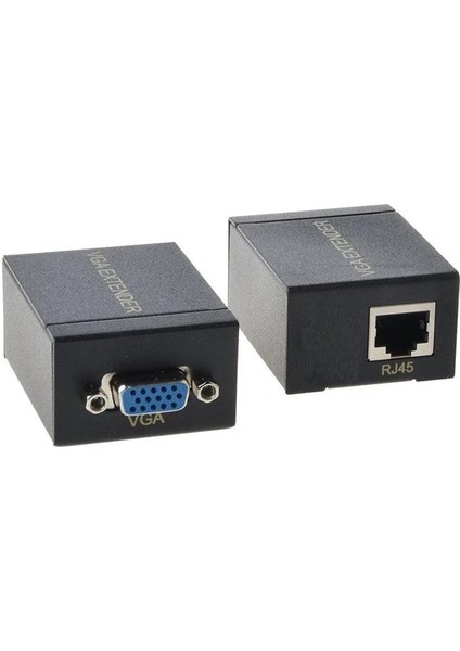 RJ45 VGA Ek Uzatici CAT5E 6 Kablos Extender 60 Metre