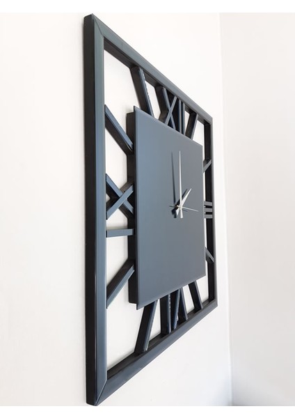 Time Smoked Model Füme Renk 70 Cm x 70 Cm Dekoratif Aynalı Duvar Saati