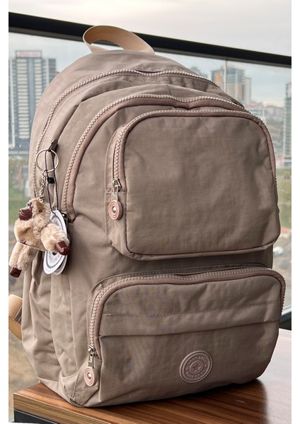 Açık Vizon Sırt Çantası Okul Çantası Laptop ve Seyahat Çantası Su Geçirmez Spor Çantası 40X30X15cm