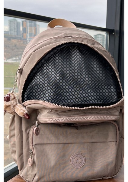 Açık Vizon Sırt Çantası Okul Çantası Laptop ve Seyahat Çantası Su Geçirmez Spor Çantası 40X30X15cm