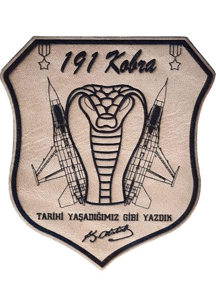 191 Filo Tarihi Yaşadığımız Gibi Yazdık Deri Peç - Arma - Askeri Patch