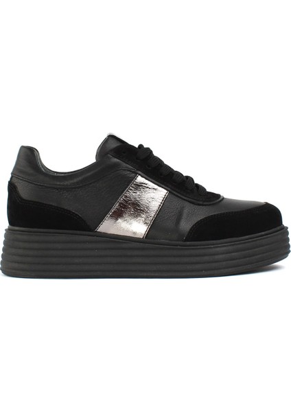 Siyah Deri Ayakkabı Kadın Sneaker 115 20604-1 fiyatları