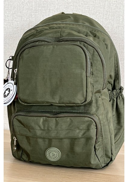 Haki Orta Boy Sırt Çantası Okul Çantası Laptop ve Seyahat Çantası Su Geçirmez Spor Çantası 40X30X15cm fiyatları