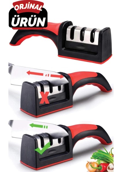Onior Sharpaner Sonior Sharpener Bıçak Bileyici Bıçak Bileme Aleti 3 Ağızlı