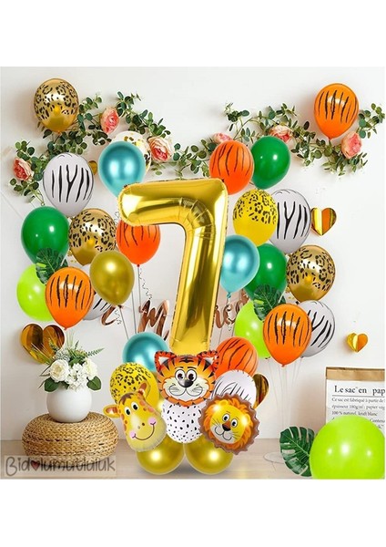 Safari Temalı Balon Dogum Günü Konsepti