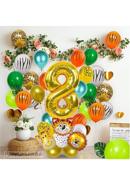 Safari Temalı Balon Dogum Günü Konsepti