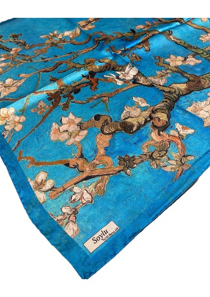 Turkish Silk Store Van Gogh Badem Ağacı Ipek Bandana Fular