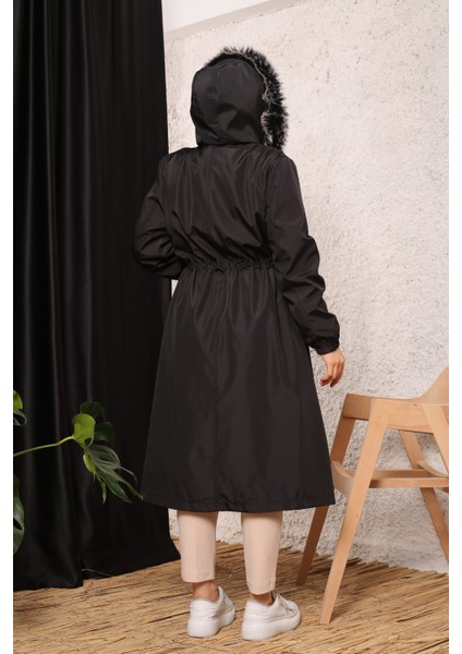 Siyah Içi Kürklü ve Su Geçirmez Büyük Beden Battal Kadın Kışlık Mont & Kaban modelleri