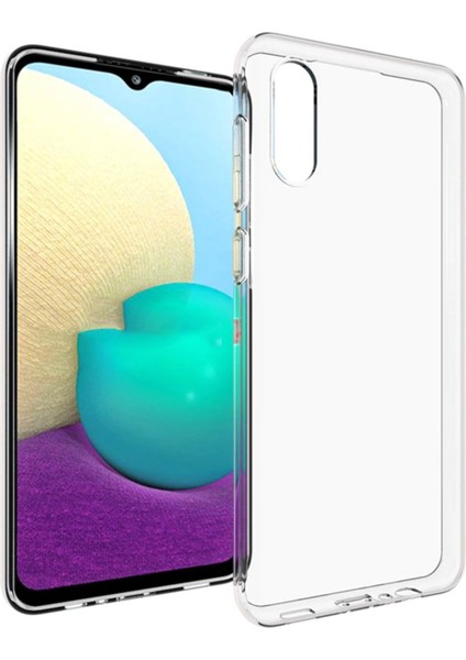 Samsung Galaxy A02 Kılıf Deluxe 2mm Şeffaf Silikon
