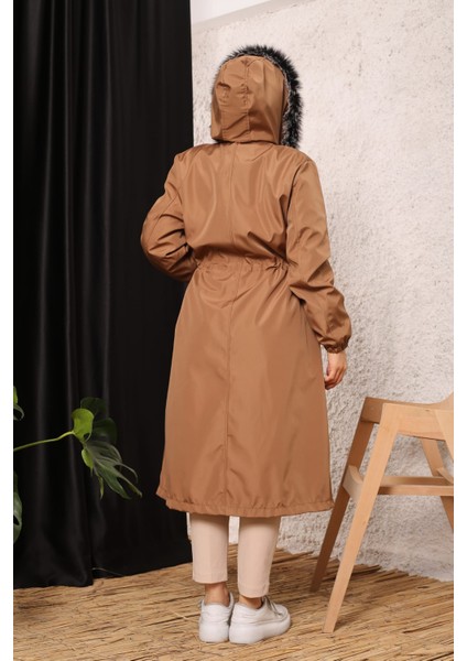 Taba Içi Kürklü ve Su Geçirmez Büyük Beden Battal Kadın Kışlık Mont & Kaban modelleri