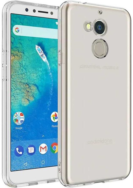 General Mobile 8 Kılıf Kamera Korumalı Darbe Emici Şeffaf Pürüzsüz Şık Görünüm Parlak Silikon Kapak