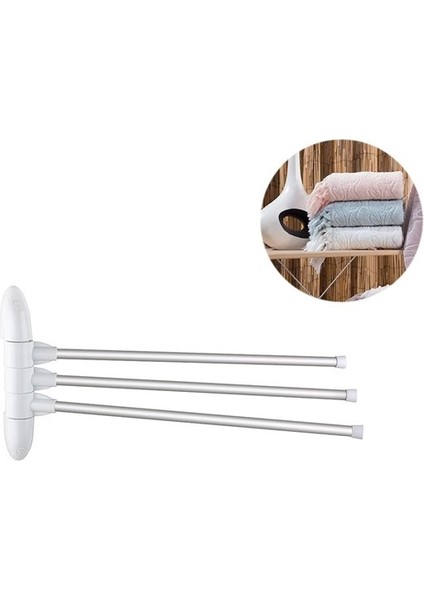 Buffer® Eloksallı 3 Kollu Havlululuk Banyo Duş Havlu Bornoz Askılığı