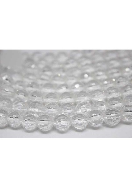 Kristal Kuvars Taşı Faset Kesim Dizi 8mm modelleri