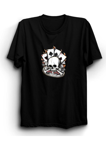 Zar, Roll, Poker, Gamble, Skull, Oyun Kurukafa Tişört