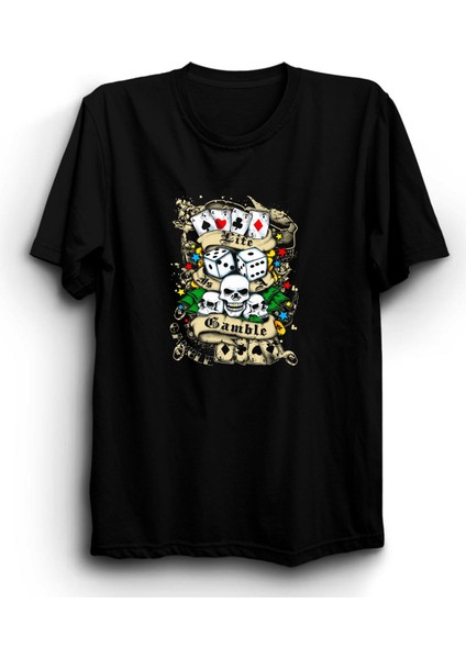 Zar, Casino, Roll, Poker, Gamble, Skull, Oyun Kurukafa Tişört