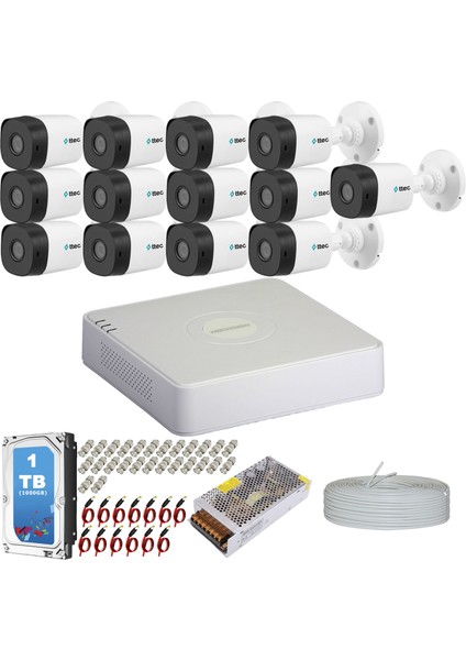 Hıkvısıon Ttec 13 Kameralı Güvenlik Kamera Hazır Set 1Tb 7/24 Hdd