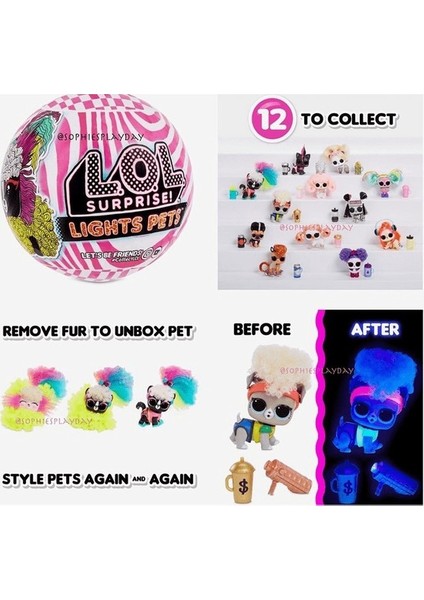 L.o.l. Surprise! Simli ve Işıklı L.o.l. Neon Bebekler 8 Sürpriz Lights Glitter LLUB4000 (Yurt Dışından)