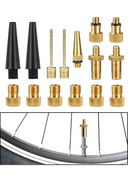 Bisiklet Valf Adaptör Dönüştürücü Pompa Kiti (Yurt Dışından)