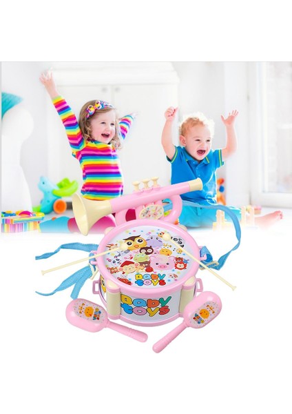 Çocuk Drum Toy Müzik Enstrüman Kiti Erken Öğrenme Eğitim Oyuncak Pembe (Yurt Dışından) fırsatları