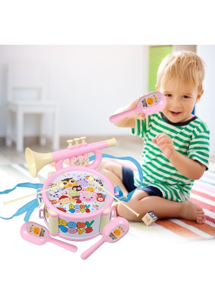 Çocuk Drum Toy Müzik Enstrüman Kiti Erken Öğrenme Eğitim Oyuncak Pembe (Yurt Dışından) indirimleri