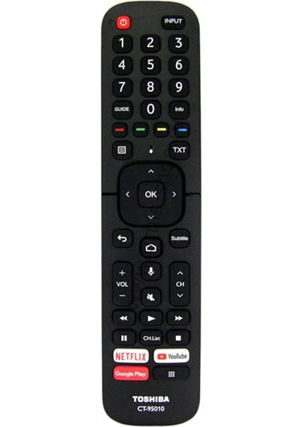 Kl Toshıba CT-95010 Netflıx-Youtube-Google Play Tuş- Vıdeo Ses Komutlu Lcd-Led Tv Kumanda