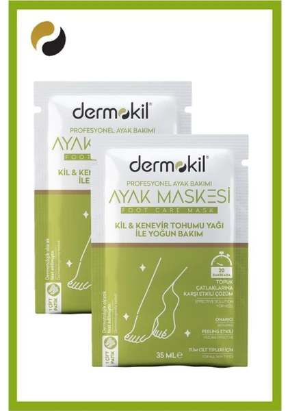 Kil ve  Yağlı Peeling Etkili Ayak Maskesi 35 ml 2 ' Li Set