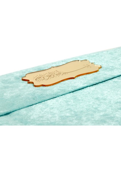 Kadife Keseli Orta Boy Arapça Kuranı Kerim Mavi modelleri