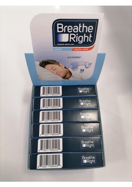 Breathe Right Şeffaf Burun Bandı Küçük Orta Boy 6lı Paket 60 Adet