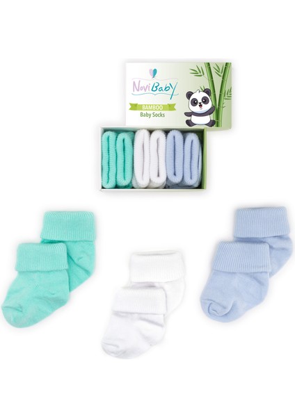 3'lü Bambu Yenidoğan Bebek Çorabı I Fresh I 0-6 Ay