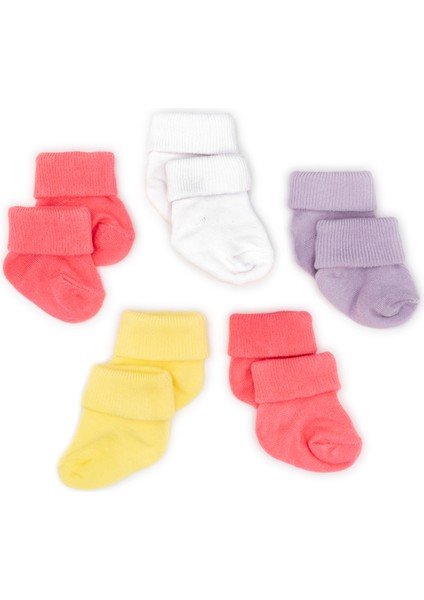 5'li Bambu Yenidoğan Bebek Çorabı I Colourful I 0-6 Ay