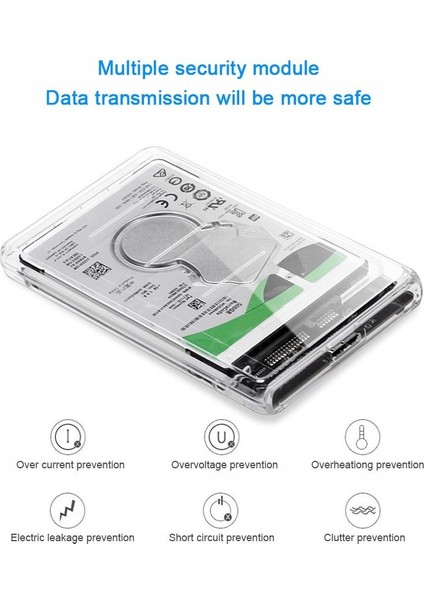 2.5" USB 3.0 Harici SSD Harddisk Şeffaf Taşınabilir HDD Kutusu