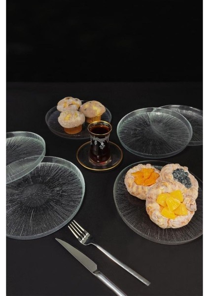 Rexy 6'lı Cam Pasta Tabağı 21 cm - 16578