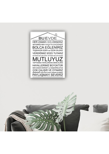 Cam Tablo | Bu Ev - Beyaz Fon |