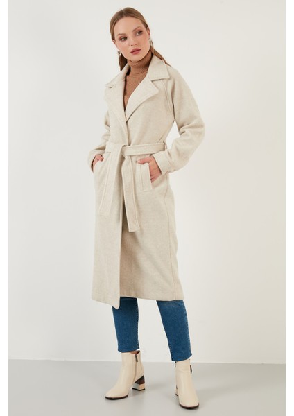 Oversize Kemerli Cepli Kışlık Kaban Bayan Kaban 42190454